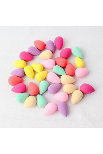 MİNGODAN Küçük Boy Karışık Renk Makyaj Süngeri Cilt Bakım Kozmetik Damla Süngeri 3 Adet