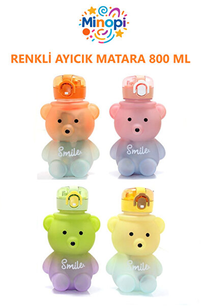 Minopi Smile Teddy Bear Model Water Bottle Water Bottle Water Bottle 800 ml Bpa Free Water Bottle Student