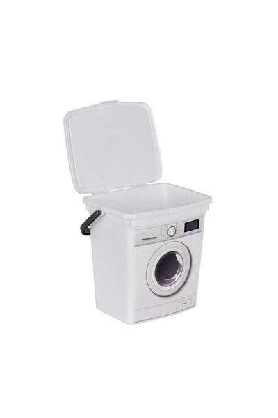 ZAYAZ Storage Box for Washing Machine Detergents, White and Black, 5 L