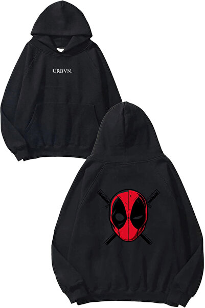 urbvn Deadpool 1 dizajn, štampana velika crna majica sa kapuljačom