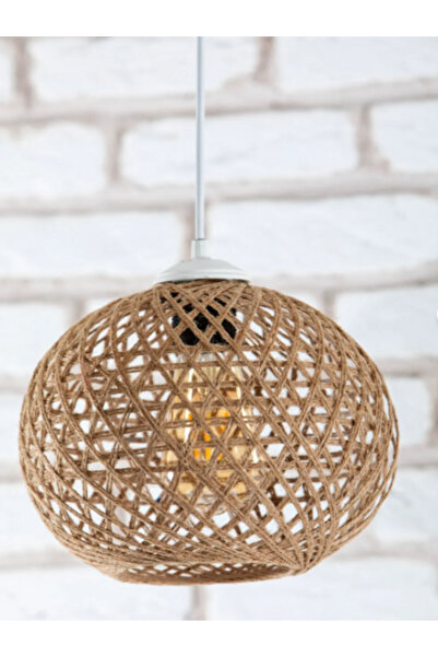 zorbey enet aydınlatma Hasır Sargı Halat Askılı Doğal Şık Görünüm