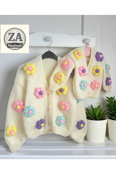 ZAHandmade Hand Knitted Mother Daughter Combination