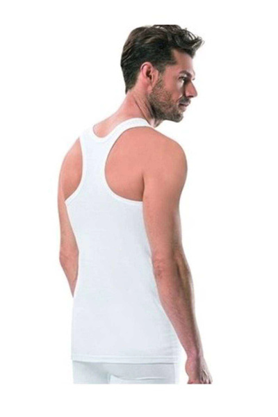 No8 Home 3 Pieces Tutku Rib Sports Men's White Undershirt 0118