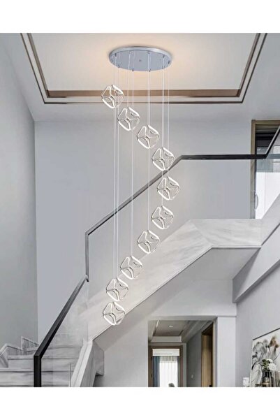 best power Modern LED 414W Chandelier 6889-10 with 10 Lamps, 3 Lighting Modes, 250 cm Adjustable Length