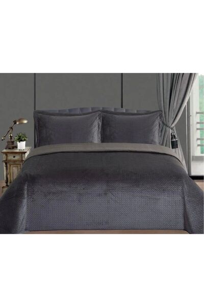 Bikaya Home Tuscany Double Luxury Velvet Bedspread Set (3 Pieces) - 240X260 cm