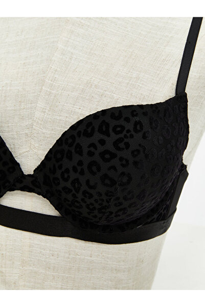 LC Waikiki Black Underwire Padded Patterned T-Shirt Bra