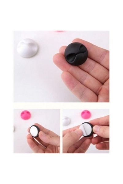 hipiylow 2 Adet Siyah Beyaz Kablo Sabitleme Klipsi