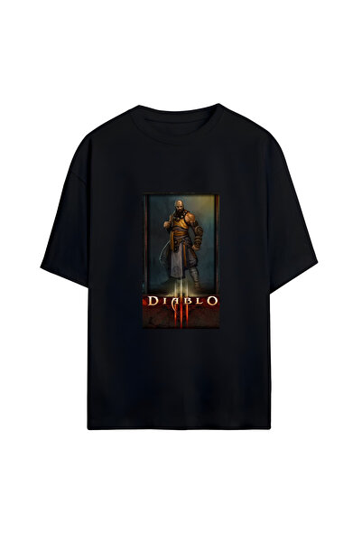 GraffTee تي شيرت ديابلو قطني كبير الحجم للجنسين