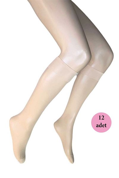 No8 Home 12 Pieces Shiny Knee-Length Women's Socks 15 Denier Ten 57