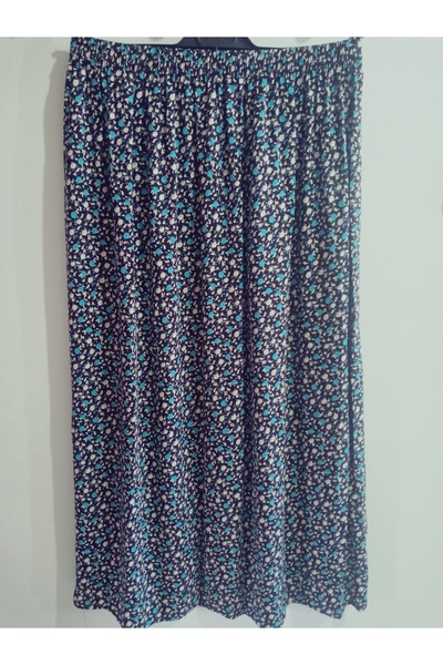 hoaryage Elastic Waist, Vivid Colorful Patterned Viscose Press Fabric Maxi Length Skirt, Prayer Skirt, Size 36-48