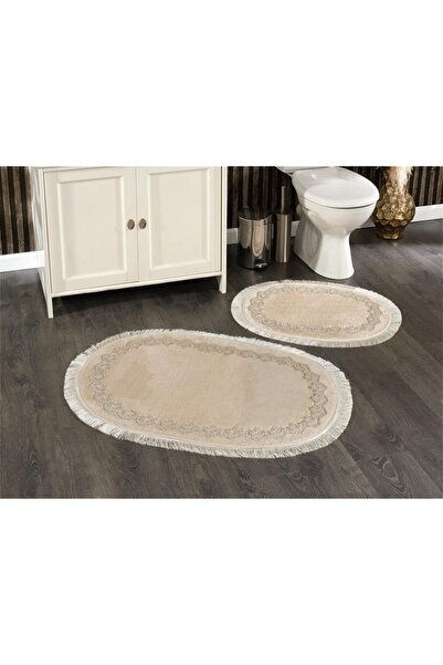 Mavi Kelebek Home Set de 2 toalete cu capac pentru toaletă - Baza anti-alunecare, cu franjuri strălucitoare, moale și plușată - 4 opțiuni de culoare