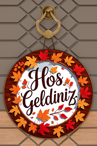 Dormot 1Ornament de ușă din lemn cu imprimare digitală modernă, alb, de toamnă