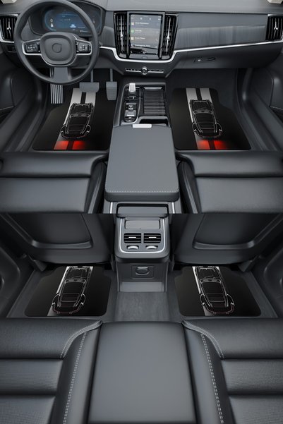 Dormot Modern Dijital Baskı Siyah Beyaz Şeritli Car Universal Araba Paspası, ...