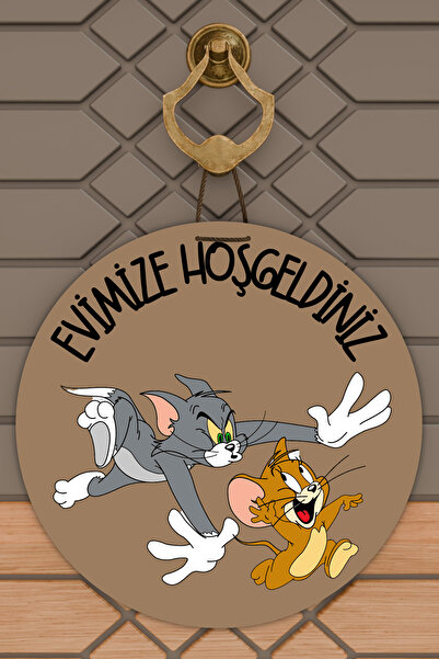 Dormot Сучасна прикраса для дверей Коричневий Том і Джеррі, що тікають Прикраса для зовнішніх дверей