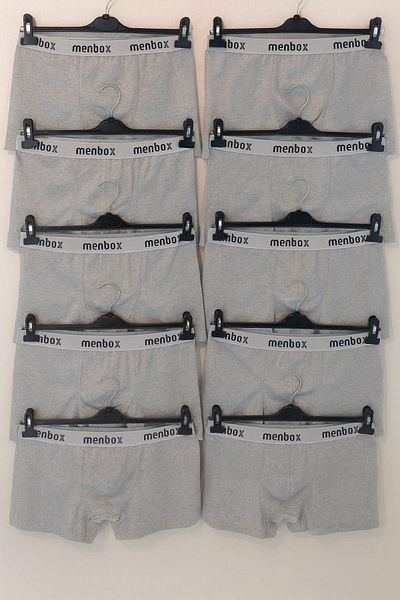 enmodaiçgiyim 10 Pack Gray Men's Boxers – Cotton Lycra, Comfortable Underwear