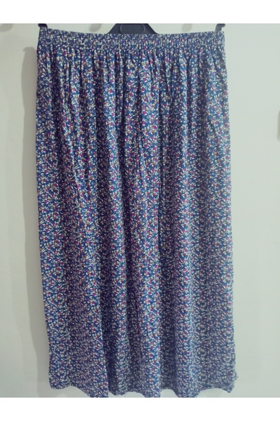 hoaryage Elastic Waist, Vivid Colorful Patterned Viscose Press Fabric Maxi Length Skirt, Prayer Skirt, Size 36-48