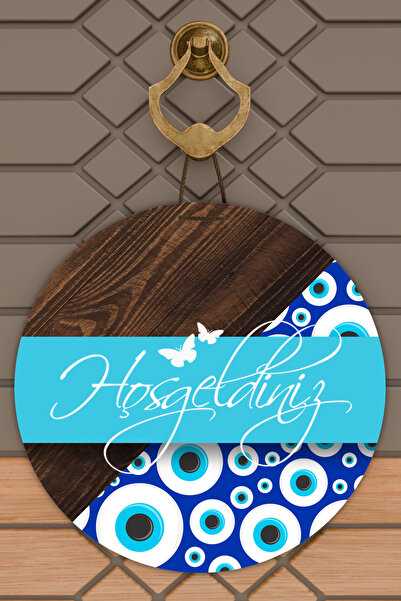 Dormot Ornament de ușă de bun venit cu imprimare digitală modernă, din lemn, ...