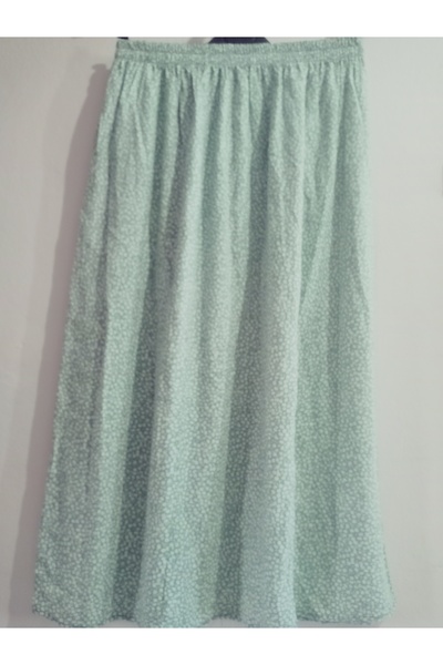 hoaryage Elastic Waist, Vivid Colorful Patterned Viscose Press Fabric Maxi Length Skirt, Prayer Skirt, Size 36-48