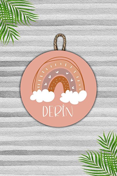 Dormot زخرفة باب عصرية - قوس قزح، سحابة - زخرفة جدارية مخصصة للأطفال حسب الاس...