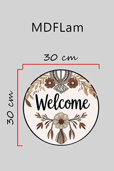 Dormot Μοντέρνα Ψηφιακή Εκτύπωση Ξύλινο Πολύχρωμο Καφέ Στολίδι Πόρτας Bohemian