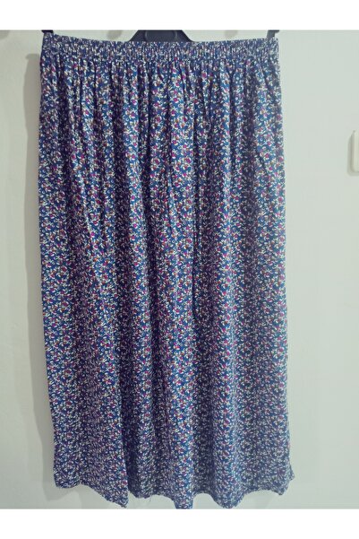 hoaryage Beli Lastikli Canlı Renkli Desenli Viskon Basma Kumaş Maxi Boy Etek,Namaz Eteği 36-48 beden