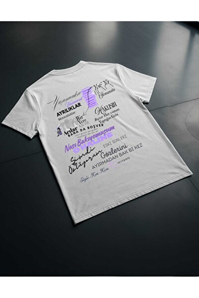 BaisheDesign Tricou unisex din țesătură 100% bumbac, imprimat pe spate, cu versuri de cântec Manifest, de înaltă calitate