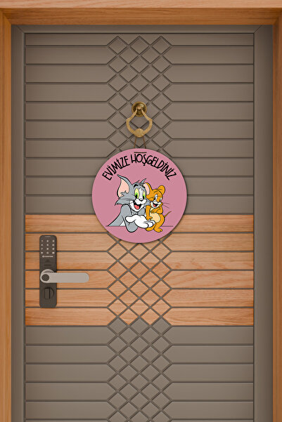 Dormot Сучасна прикраса для дверей Рожевий Том і Джеррі Привітальна прикраса для зовнішніх дверей