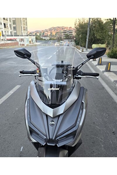 MOTOCAM Sym JET 14 EVO 200 PLUS Siperlik Ön Cam 2023-2025 Model 45cm Şeffaf R...