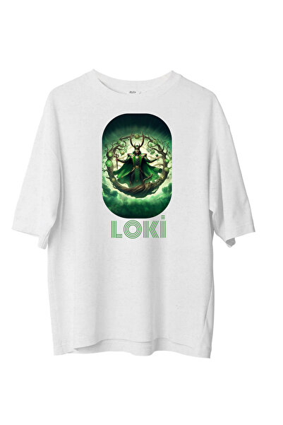 lovver lewibafashion MARVEL LOKİ ΣΧΕΔΙΑΣΜΕΝΟ ΥΠΕΡΜΕΓΕΘΕΣ T-SHIRT 100% ΒΑΜΒΑΚΙ...