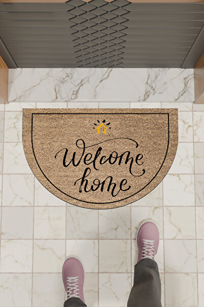 Dormot 1 Μοντέρνο Ψηφιακό Χαλάκι Καφέ Welcome Doormat - Χαλάκι Εισόδου