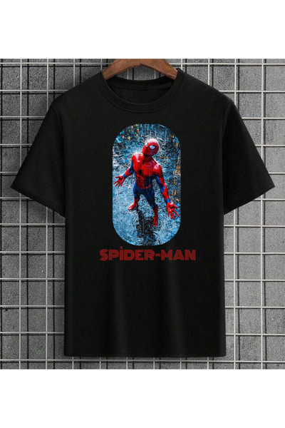 lovver Lewibafashion Marvel Spder-Man Designed Oversize Black T-Shirt