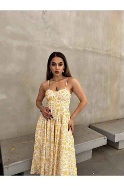 VINTIQUE 13427 - Mosscep Desenli Elbise