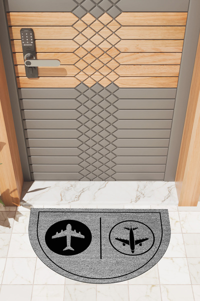 Dormot Modern Digital Mat Gray Airplane Mat - Doorstep Mat
