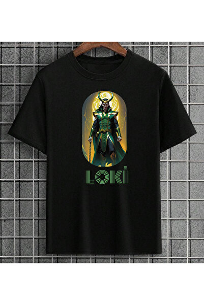 lovver lewibafashion MARVEL LOKİ TASARIMLI OVERSİZE SİYAH T-SHİRT