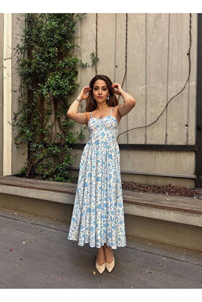 VINTIQUE 13427 - Mosscep Desenli Elbise