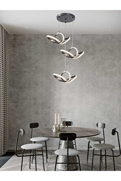 best power Modern LED Chandelier 6546-3 with 3 Pendants – 3 Lighting Modes, 60W – 90CM Adjustable Cord