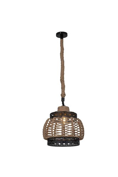 best power Rustic Rope Chandelier – Model 9007 | Vintage Hanging Ceiling Light | E27 Bulbs | 80cm Cable Length