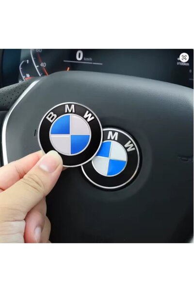 STİLİX GARAGE BMW Mavi Logo damla sticker Araba Direksiyon Amblem DAMLA stick...