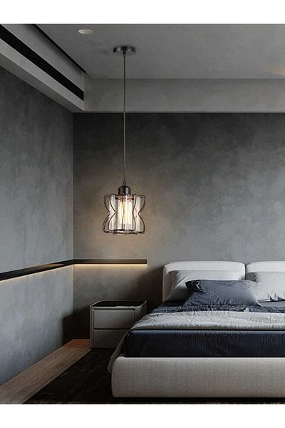best power Modern Glass Pendant Light 2243-1 with Metal Frame – E27 Socket – Adjustable Hanging Lamp up to 80cm