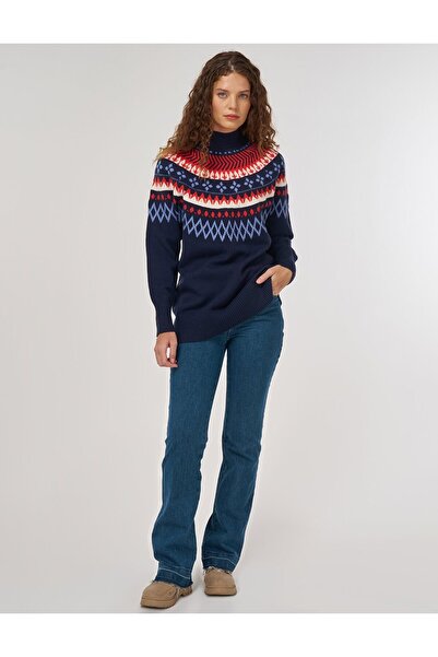 Kayra Трикотажна туніка з рибальським коміром, темно-синя