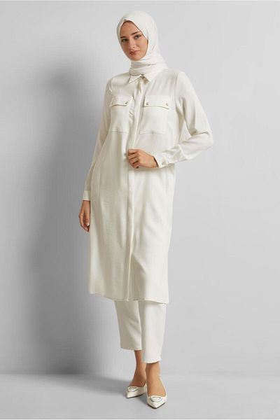 Alvina Shirt Collar Long Tunic 45346