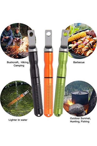 erorex 3 Pcs Ferro Rods Compact Fire Starter Rods Scraper Strikes Fire Steel Magnesium Rod Edc Emergency