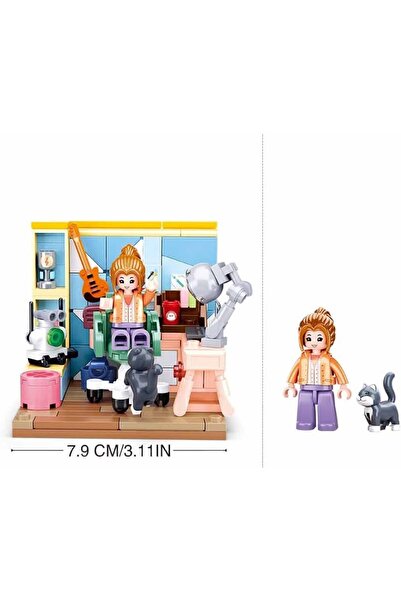 erorex مجموعة مكعبات بناء غرفة الدراسة من سلسلة الحرف اليدوية الصغيرة، 216 قطعة مع شخصية صغيرة للأعمار من 6 سنوات فما فوق