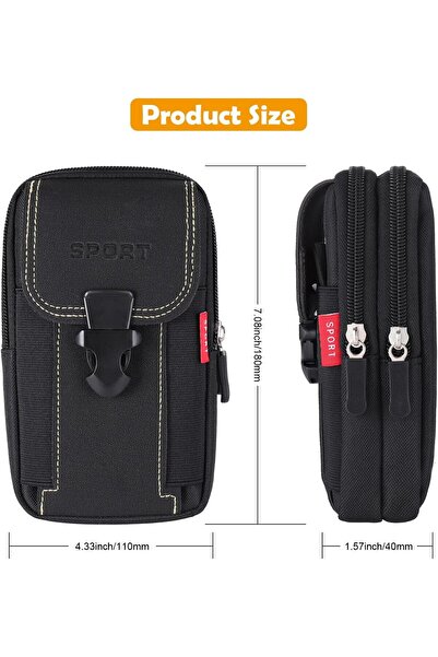 erorex Tactical Molle Pouch Black Men's Waist Belt Bag Cell Phone Holster EDC Pouch Sports Hiking Camping