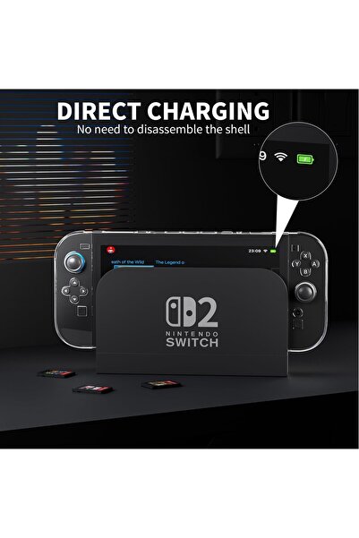 erorex جراب قابل للتركيب لجهاز Nintendo Switch 2 2025 مصنوع من مادة TPU مع غطاء حماية وملحقات متوافقة مع Switch 2 7.9