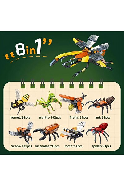 erorex 8 Bugs 8 1 Big Insect Lighting Building Bricks Set Some Insects Come Lights Holiday Gift Boys Girls