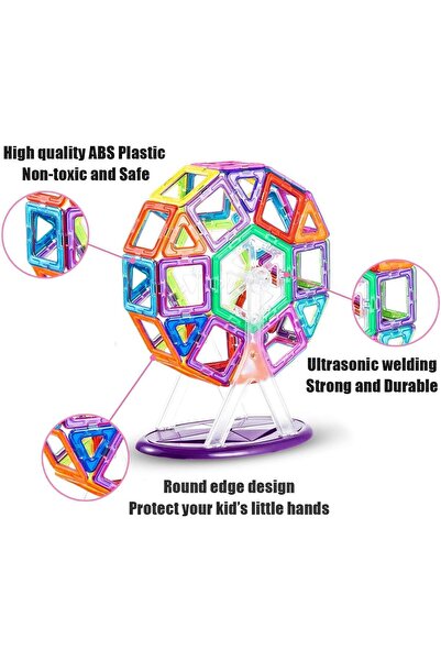 erorex 77 Pcs Magnetic Tiles Building Blocks Set Diy Creative Stem Building Block Preschool Educational