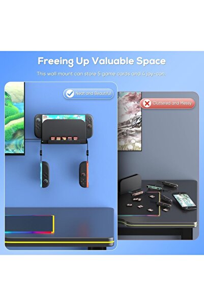 erorex Metal Wall Mount Nintendo Switch 2 Console 2025 Switch 2 Organizer Shelf Base Kit Behind Tv Switch