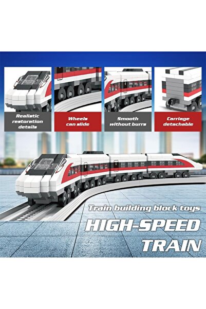 erorex مجموعات مكعبات بناء القطارات، ألعاب نماذج القطارات عالية السرعة، مجموعات مكعبات بناء صغيرة، مسارات قطارات، اصنعها بنفسك