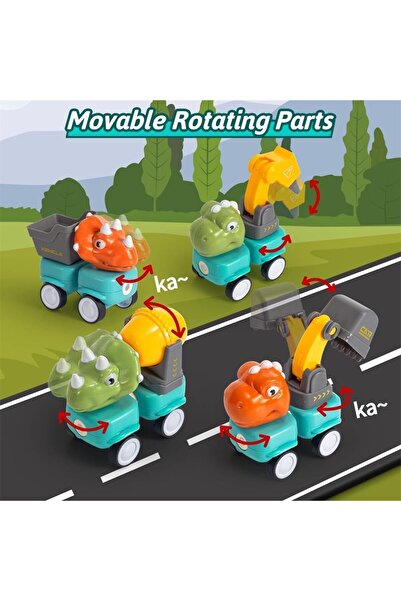 erorex Leno Magnetic Building Blocks Dinosaur Car Playable Thing Toddlers Construction Truck Excavator